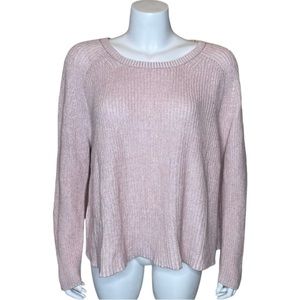 Eileen Fisher Tencel Knit Sweater L Pullover Swing Style Blush Pink